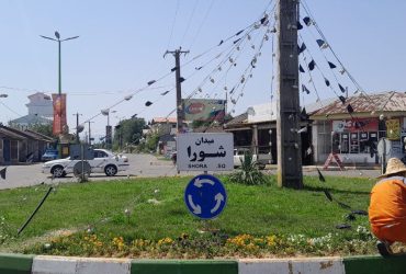 سیاه‌ پوش شدن معابر و میادین شهر گوراب زرمیخ به مناسبت فرارسیدن ماه محرم