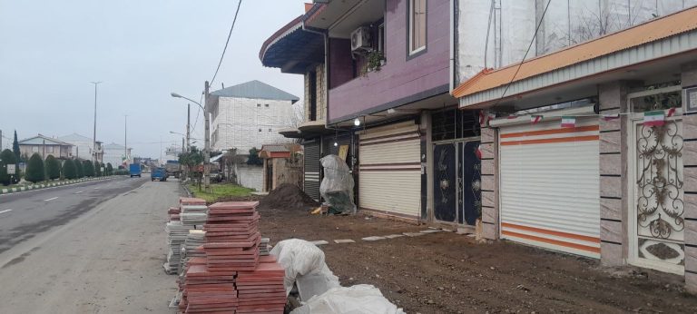 سنگ فرش پیاده رو بلوار امام رضا(ع)